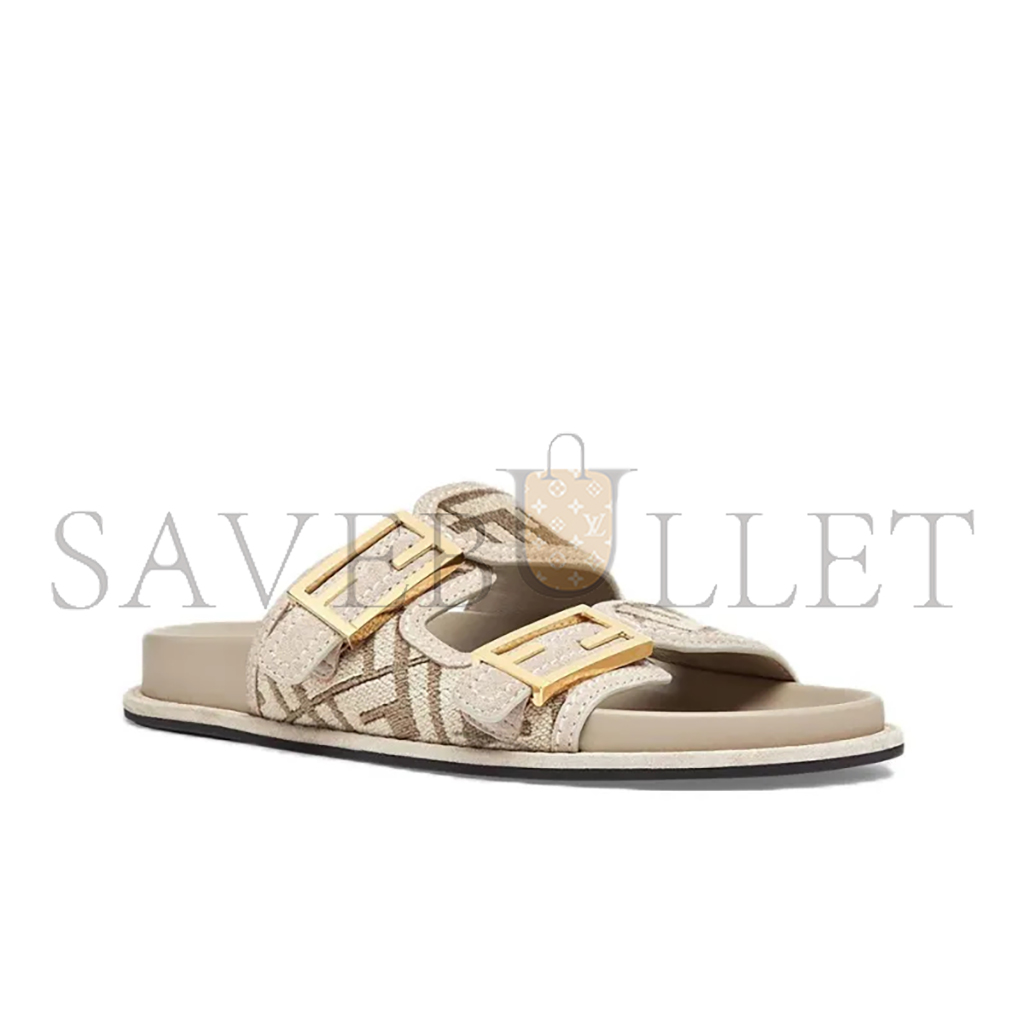 FENDI LOGO PLAQUE MONOGRAM FLAT SANDALS 8X8326AKZPF1IDJ